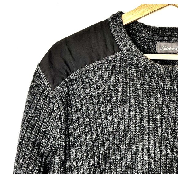 Eddie Bauer Mens Sweater Wool Blend Sport Shop Shoulder Patch L/S Gray Size XL - Picture 5 of 16